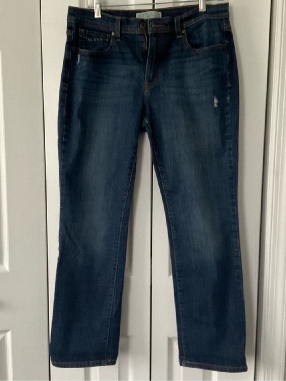 Women’s Levis 505 Jeans Blue Straight Leg Medium Wash Stretch Denim Size 10